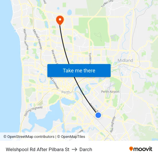 Welshpool Rd After Pilbara St to Darch map