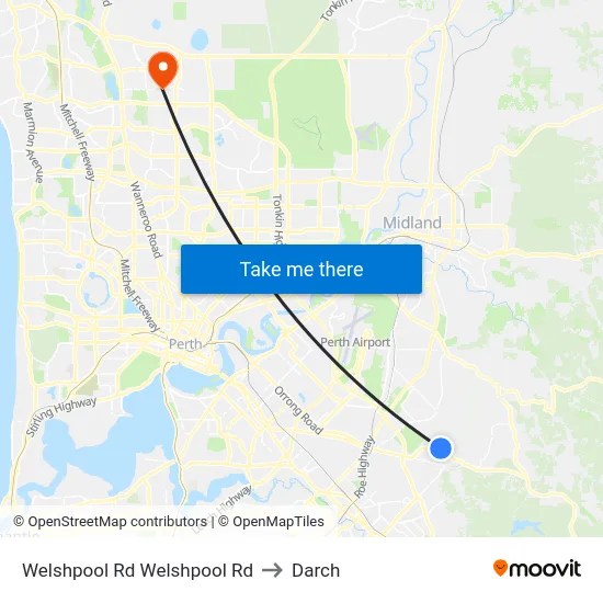 Welshpool Rd Welshpool Rd to Darch map