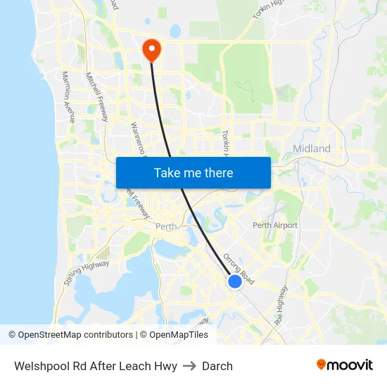 Welshpool Rd After Leach Hwy to Darch map