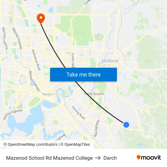 Mazenod School Rd Mazenod College to Darch map
