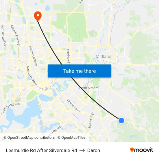 Lesmurdie Rd After Silverdale Rd to Darch map
