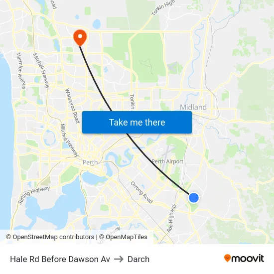 Hale Rd Before Dawson Av to Darch map