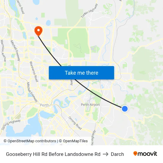 Gooseberry Hill Rd Before Landsdowne Rd to Darch map
