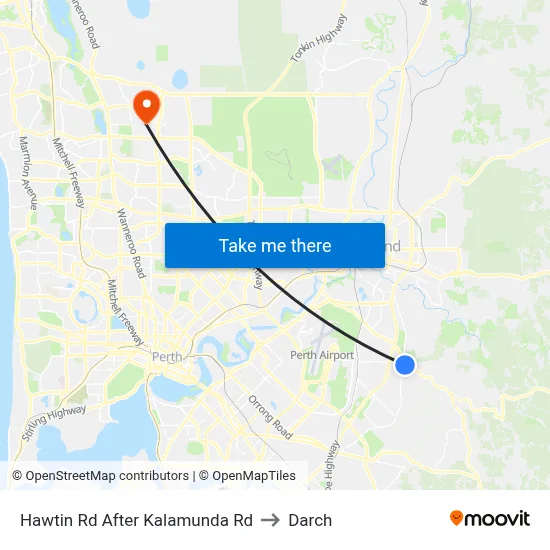 Hawtin Rd After Kalamunda Rd to Darch map
