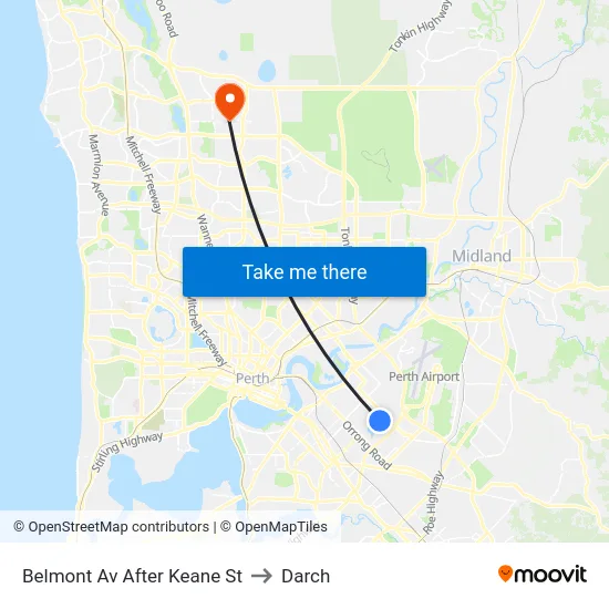 Belmont Av After Keane St to Darch map