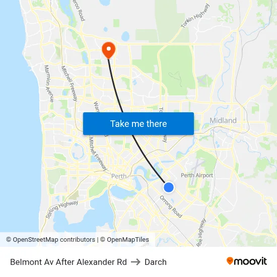 Belmont Av After Alexander Rd to Darch map