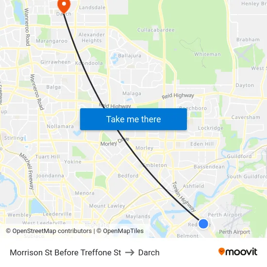 Morrison St Before Treffone St to Darch map
