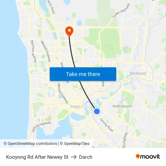 Kooyong Rd After Newey St to Darch map
