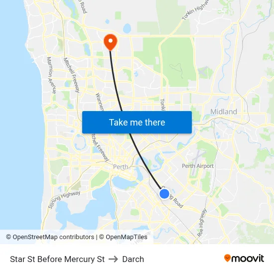 Star St Before Mercury St to Darch map