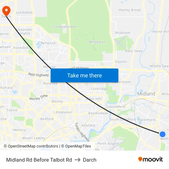 Midland Rd Before Talbot Rd to Darch map