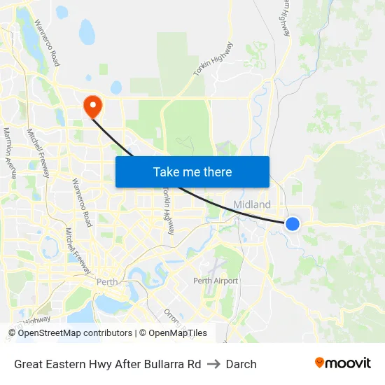 Great Eastern Hwy After Bullarra Rd to Darch map