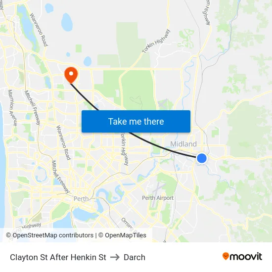 Clayton St After Henkin St to Darch map