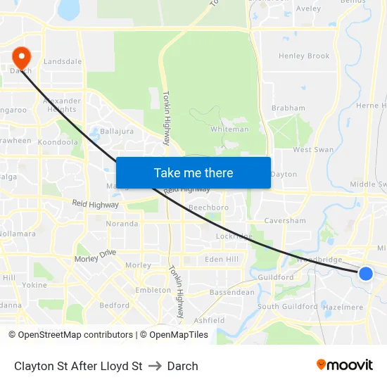 Clayton St After Lloyd St to Darch map