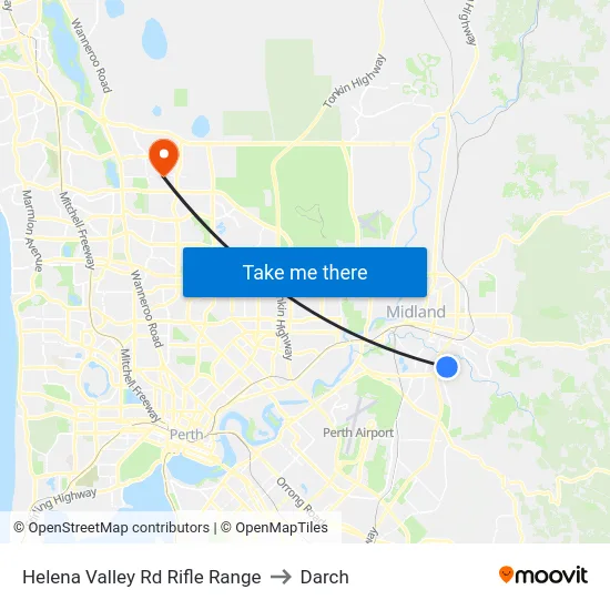Helena Valley Rd Rifle Range to Darch map