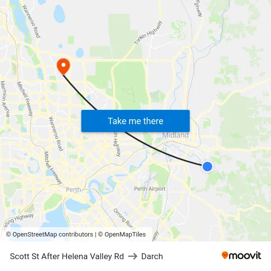 Scott St After Helena Valley Rd to Darch map