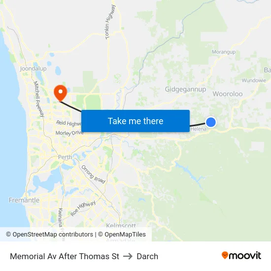 Memorial Av After Thomas St to Darch map
