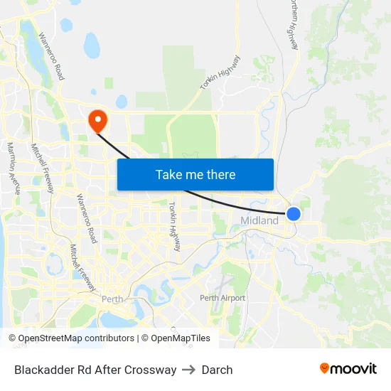 Blackadder Rd After Crossway to Darch map