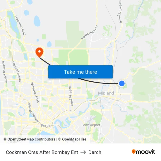 Cockman Crss After Bombay Ent to Darch map
