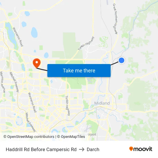 Haddrill Rd Before Campersic Rd to Darch map