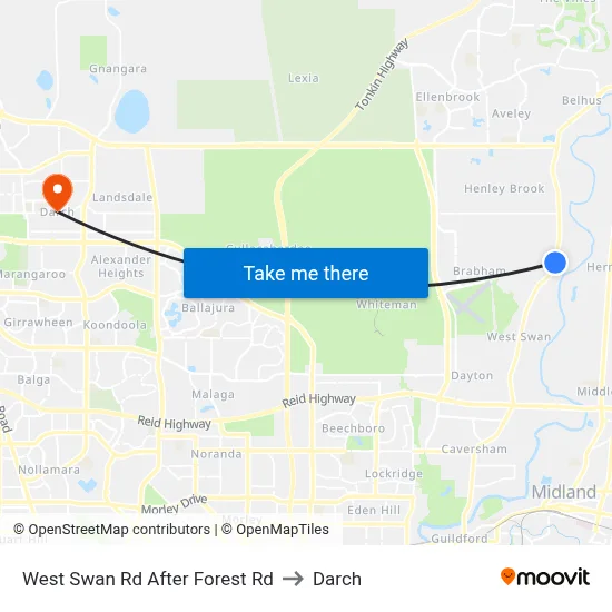 West Swan Rd After Forest Rd to Darch map