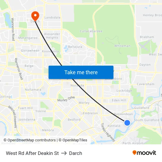 West Rd After Deakin St to Darch map