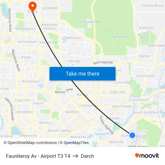 Fauntleroy Av  - Airport T3 T4 to Darch map