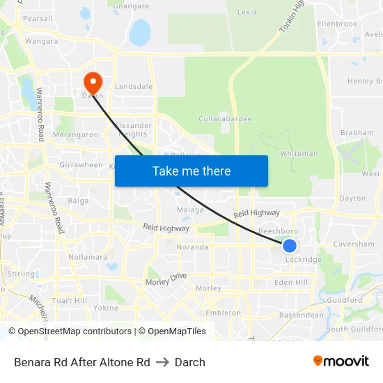 Benara Rd After Altone Rd to Darch map