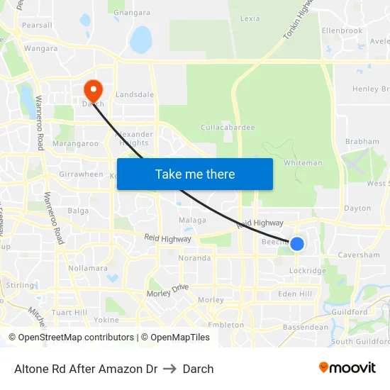 Altone Rd After Amazon Dr to Darch map