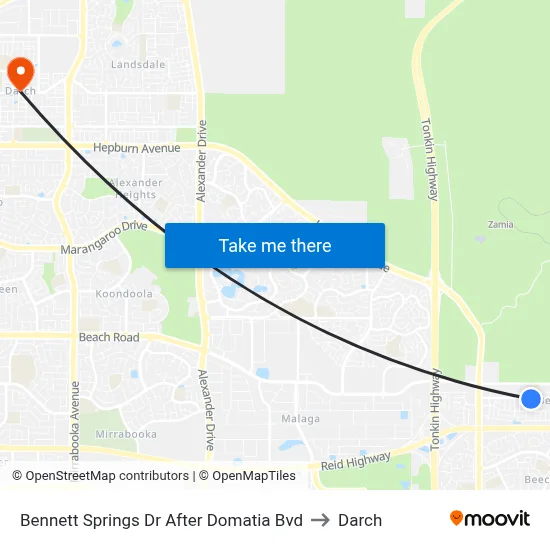 Bennett Springs Dr After Domatia Bvd to Darch map