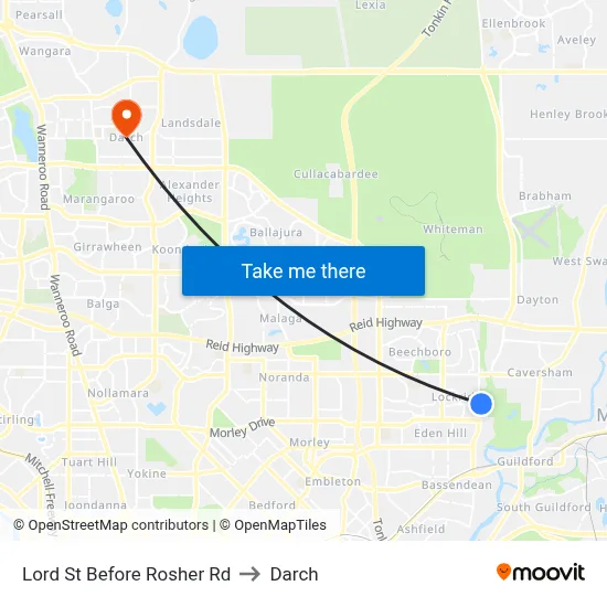 Lord St Before Rosher Rd to Darch map