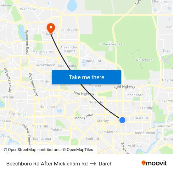 Beechboro Rd After Mickleham Rd to Darch map