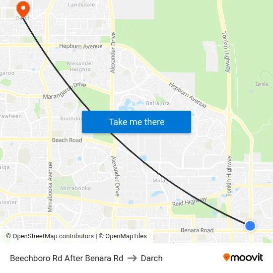 Beechboro Rd After Benara Rd to Darch map