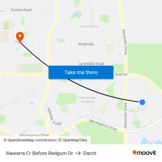Illawarra Cr Before Redgum Dr to Darch map