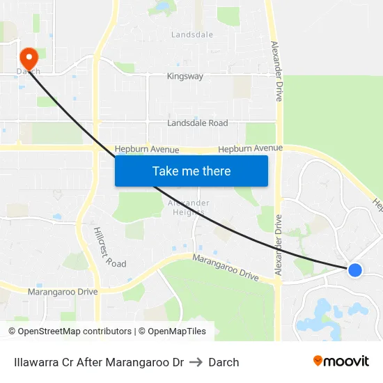 Illawarra Cr After Marangaroo Dr to Darch map