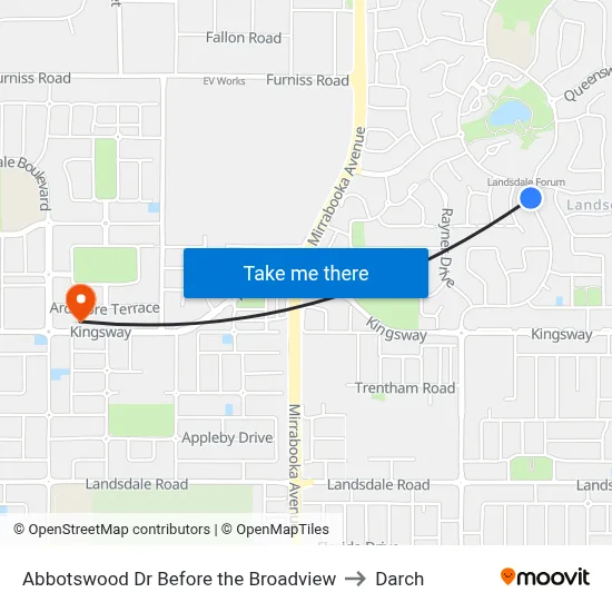 Abbotswood Dr Before the Broadview to Darch map