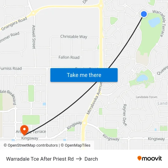 Warradale Tce After Priest Rd to Darch map