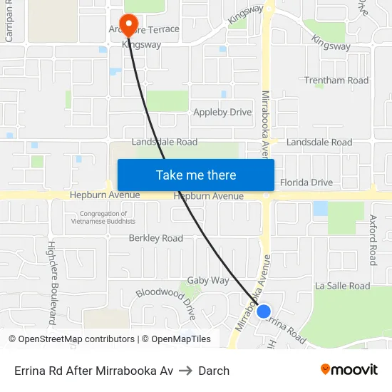 Errina Rd After Mirrabooka Av to Darch map