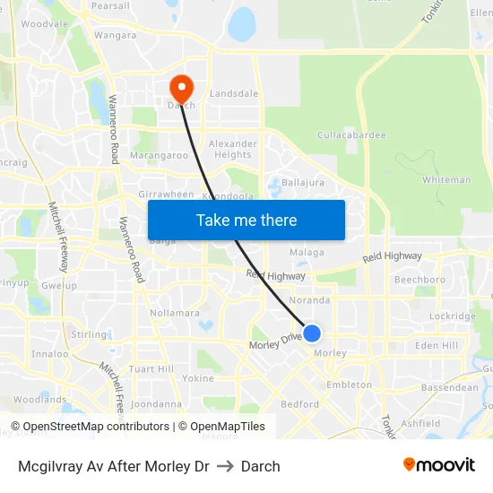 Mcgilvray Av After Morley Dr to Darch map