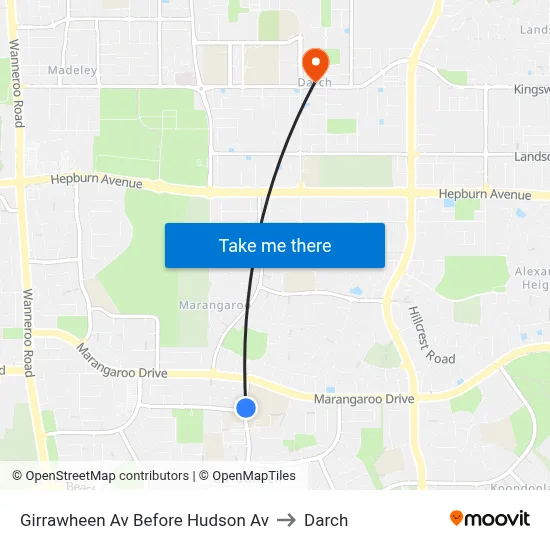 Girrawheen Av Before Hudson Av to Darch map