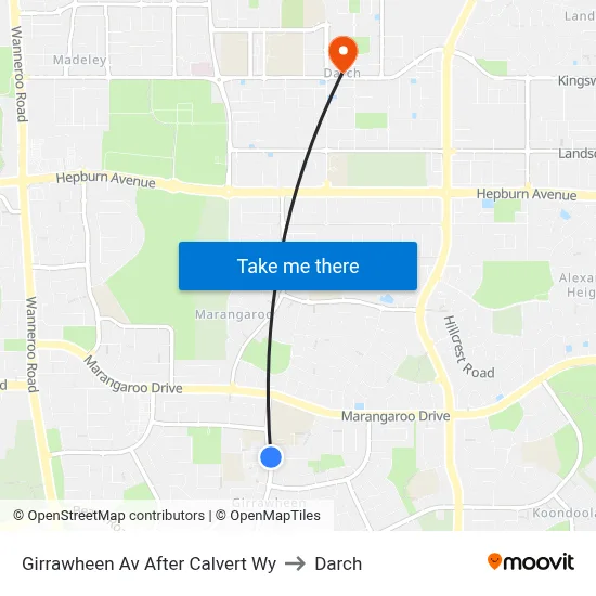 Girrawheen Av After Calvert Wy to Darch map