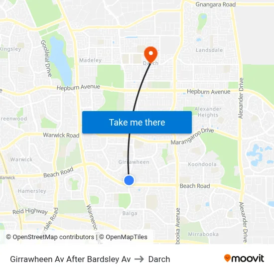 Girrawheen Av After Bardsley Av to Darch map