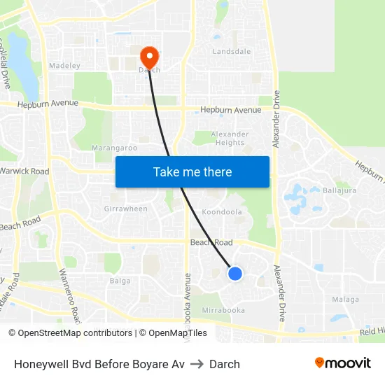 Honeywell Bvd Before Boyare Av to Darch map
