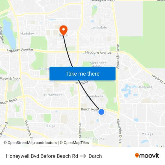 Honeywell Bvd Before Beach Rd to Darch map