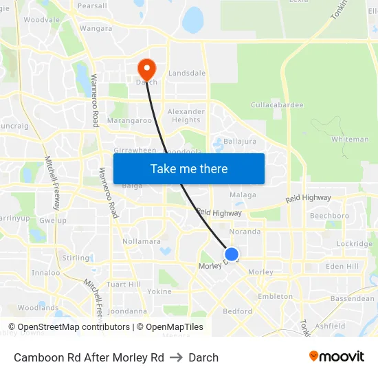 Camboon Rd After Morley Rd to Darch map