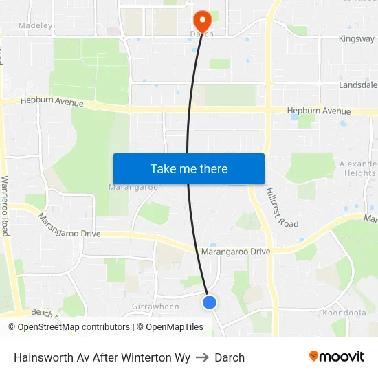 Hainsworth Av After Winterton Wy to Darch map
