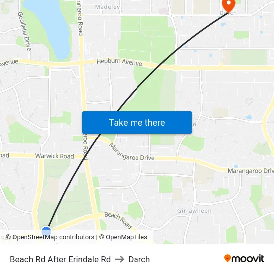 Beach Rd After Erindale Rd to Darch map
