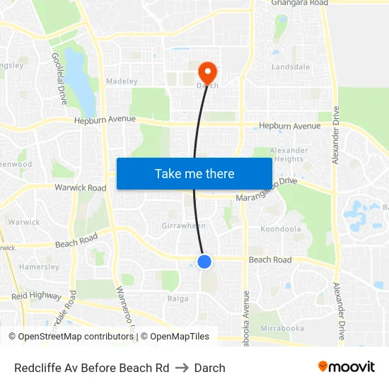 Redcliffe Av Before Beach Rd to Darch map