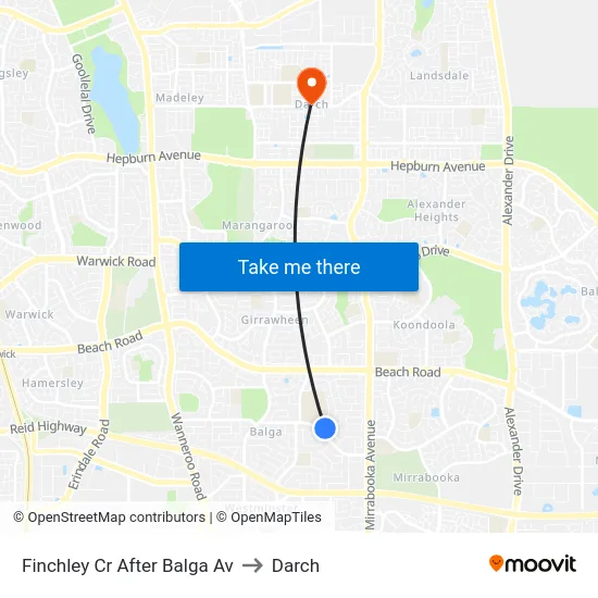 Finchley Cr After Balga Av to Darch map