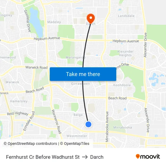 Fernhurst Cr Before Wadhurst St to Darch map