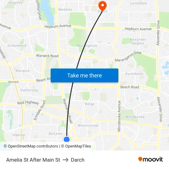 Amelia St After Main St to Darch map